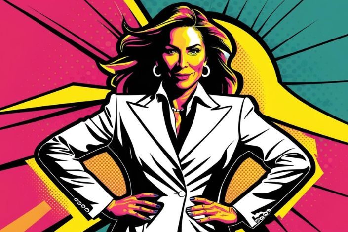 A female business leader in a power pose