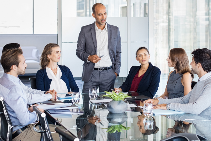 A team meeting where no one is speaking up